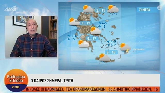 Η πρόγνωση του καιρού από τον Τάσο Αρνιακό